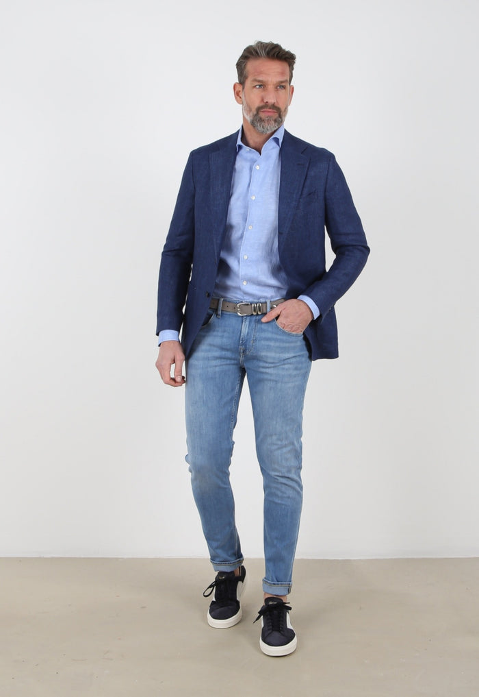 7 FOR ALL MANKIND Slimmy Tapered Left Hand Matira Jeans Blue - MAISONDEFASHION.COM