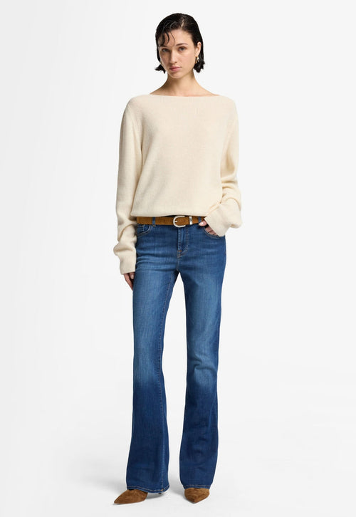 7 FOR ALL MANKIND WOMEN BOOTCUT Duchess Mid waist Jeans Mid Blue - MAISONDEFASHION.COM