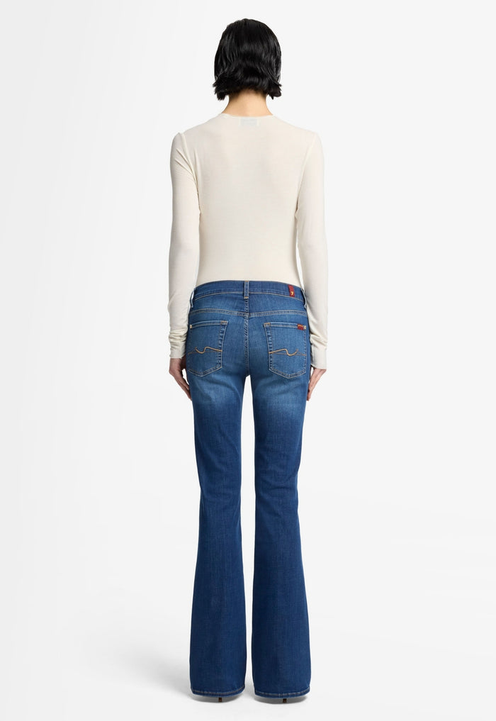 7 FOR ALL MANKIND WOMEN BOOTCUT Duchess Mid waist Jeans Mid Blue - MAISONDEFASHION.COM