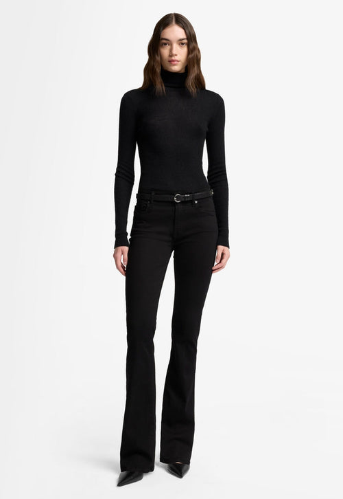 7 FOR ALL MANKIND WOMEN BOOTCUT Rinsed Mid Waist Jeans Black - MAISONDEFASHION.COM