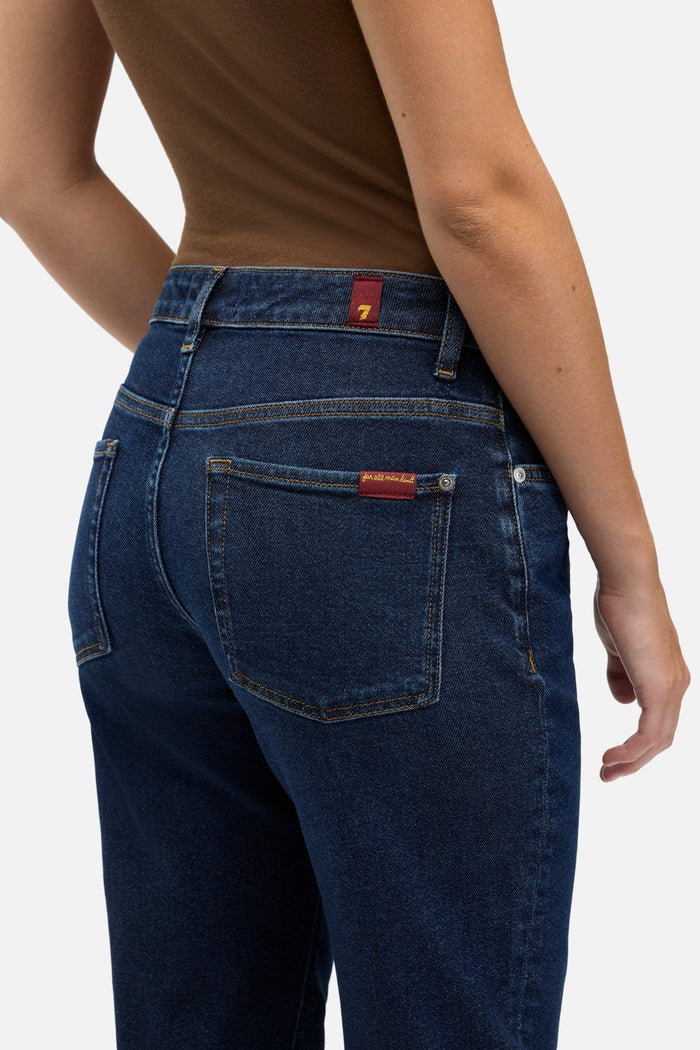 7 FOR ALL MANKIND WOMEN Calie Straight Jeans Bluecrest Dark Blue - MAISONDEFASHION.COM