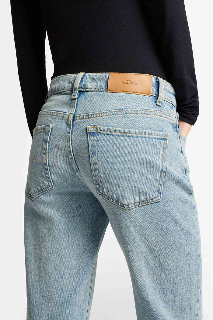 7 FOR ALL MANKIND WOMEN CALIE STRAIGHT Mid Waist Jeans Blue - MAISONDEFASHION.COM