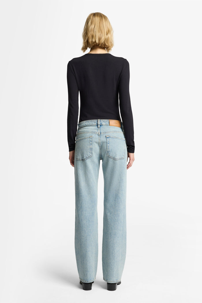 7 FOR ALL MANKIND WOMEN CALIE STRAIGHT Mid Waist Jeans Blue - MAISONDEFASHION.COM