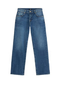 7 FOR ALL MANKIND WOMEN CALIE STRAIGHT  Mid Waist Jeans Explorer Blue - MAISONDEFASHION.COM