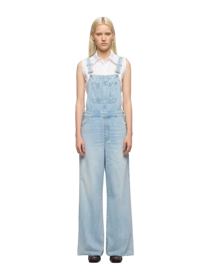 7 FOR ALL MANKIND WOMEN Dungaress Wide Leg Sunlover Light Blue - MAISONDEFASHION.COM