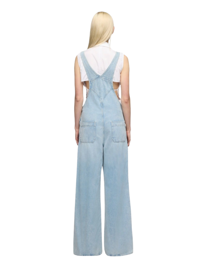 7 FOR ALL MANKIND WOMEN Dungaress Wide Leg Sunlover Light Blue - MAISONDEFASHION.COM