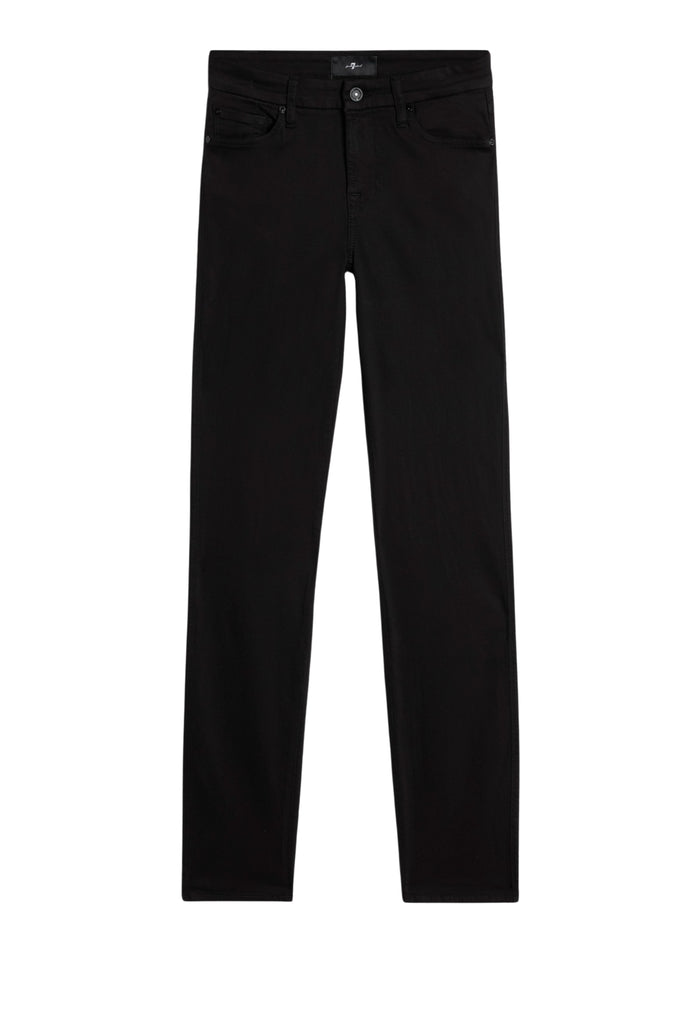 7 FOR ALL MANKIND WOMEN KIMMIE STRAIGHT Rinsed Mid Waist Slim Jeans Black - MAISONDEFASHION.COM
