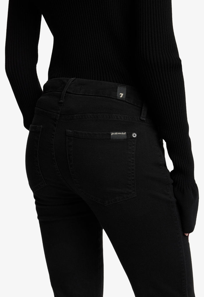 7 FOR ALL MANKIND WOMEN KIMMIE STRAIGHT Rinsed Mid Waist Slim Jeans Black - MAISONDEFASHION.COM