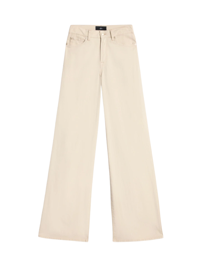 7 FOR ALL MANKIND WOMEN Lotta High Waist Wide Leg Jeans Beige - MAISONDEFASHION.COM