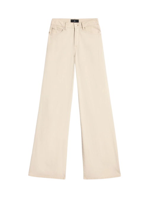 7 FOR ALL MANKIND WOMEN Lotta High Waist Wide Leg Jeans Beige - MAISONDEFASHION.COM