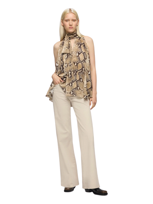 7 FOR ALL MANKIND WOMEN Lotta High Waist Wide Leg Jeans Beige - MAISONDEFASHION.COM