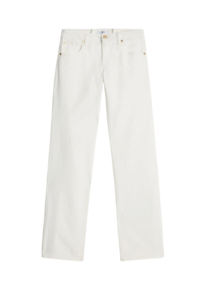 7 FOR ALL MANKIND WOMEN Low Waist Straight Jeans Milkyway White - MAISONDEFASHION.COM