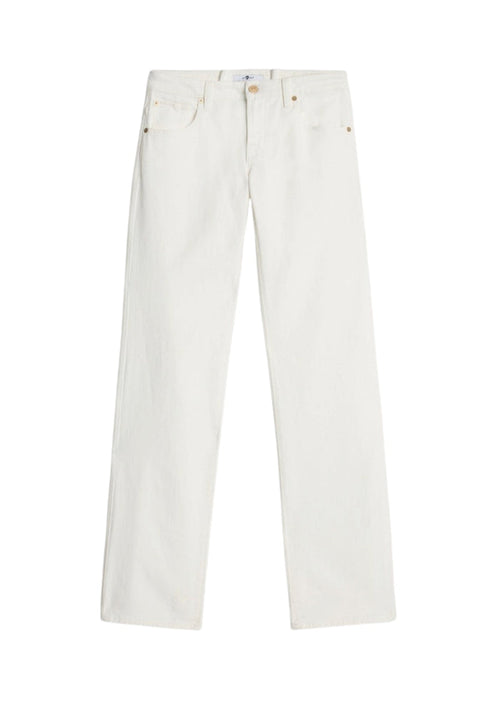7 FOR ALL MANKIND WOMEN Low Waist Straight Jeans Milkyway White - MAISONDEFASHION.COM