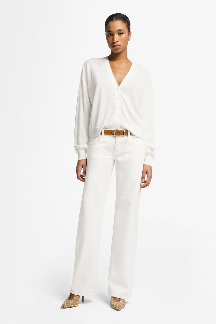 7 FOR ALL MANKIND WOMEN Low Waist Straight Jeans Milkyway White - MAISONDEFASHION.COM