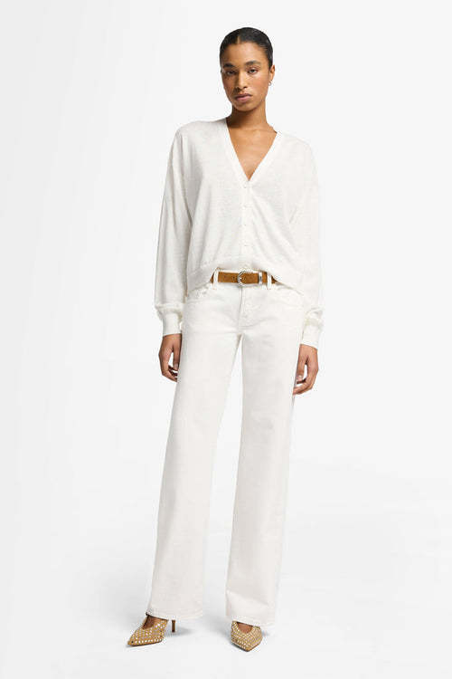 7 FOR ALL MANKIND WOMEN Low Waist Straight Jeans Milkyway White - MAISONDEFASHION.COM