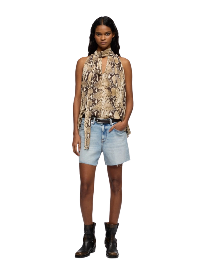 7 FOR ALL MANKIND WOMEN Monroe High Waist Shorts Mid Blue - MAISONDEFASHION.COM