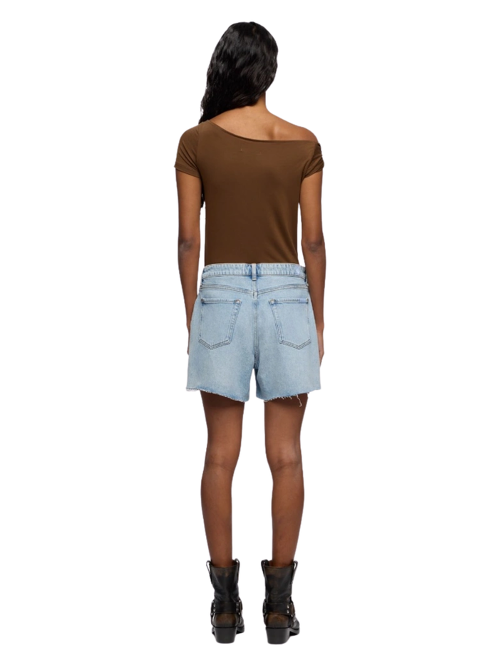 7 FOR ALL MANKIND WOMEN Monroe High Waist Shorts Mid Blue - MAISONDEFASHION.COM