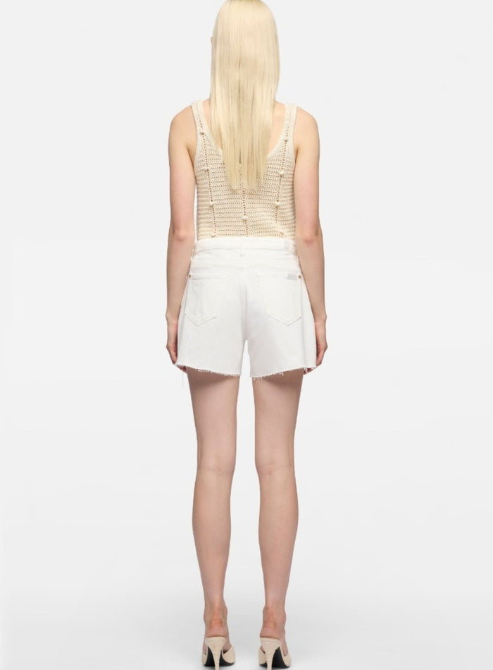 7 FOR ALL MANKIND WOMEN Monroe Long Shorts Milkyway - MAISONDEFASHION.COM