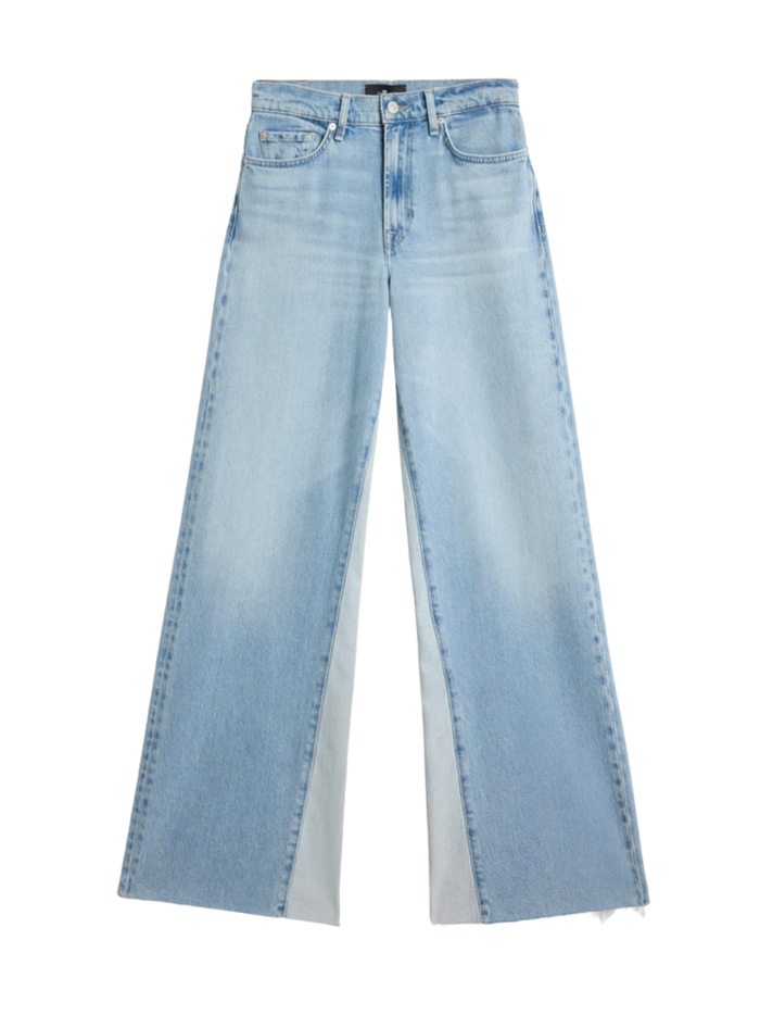 7 FOR ALL MANKIND WOMEN Panelled Lotta Jeans Light Blue - MAISONDEFASHION.COM