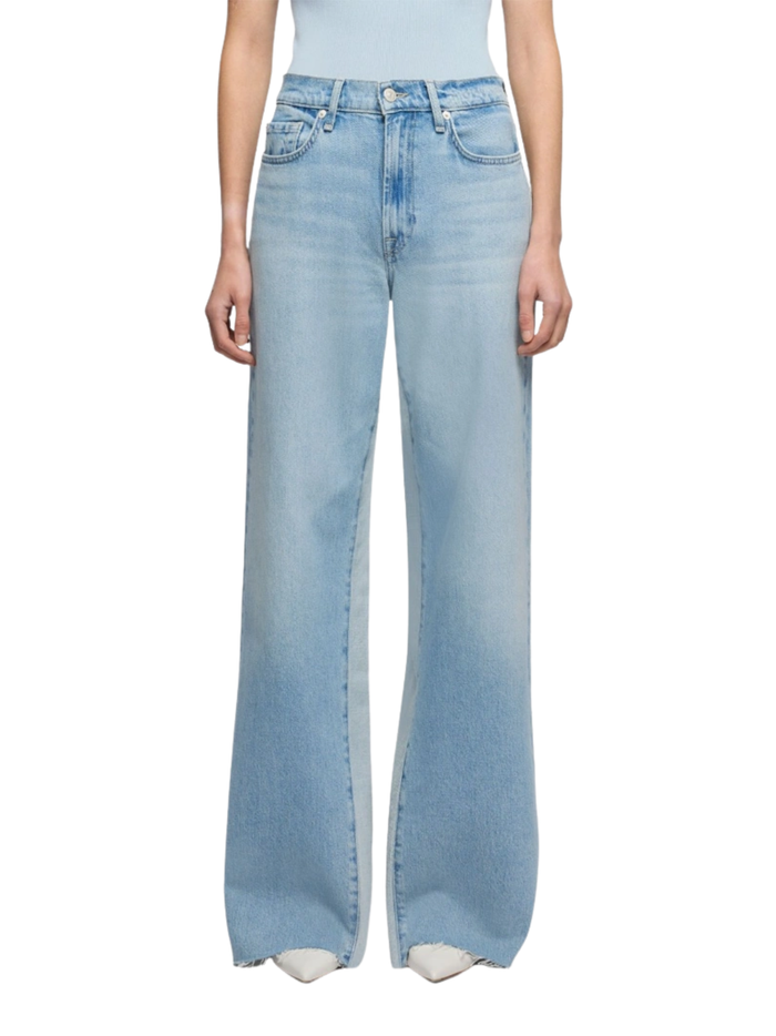 7 FOR ALL MANKIND WOMEN Panelled Lotta Jeans Light Blue - MAISONDEFASHION.COM