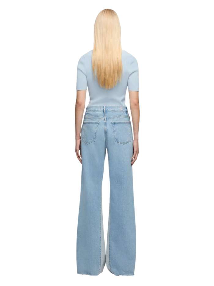 7 FOR ALL MANKIND WOMEN Panelled Lotta Jeans Light Blue - MAISONDEFASHION.COM