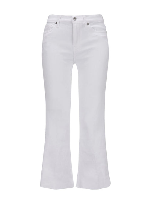 7 FOR ALL MANKIND WOMEN Raw Cut Cropped Dojo Soleil Jeans White - MAISONDEFASHION.COM