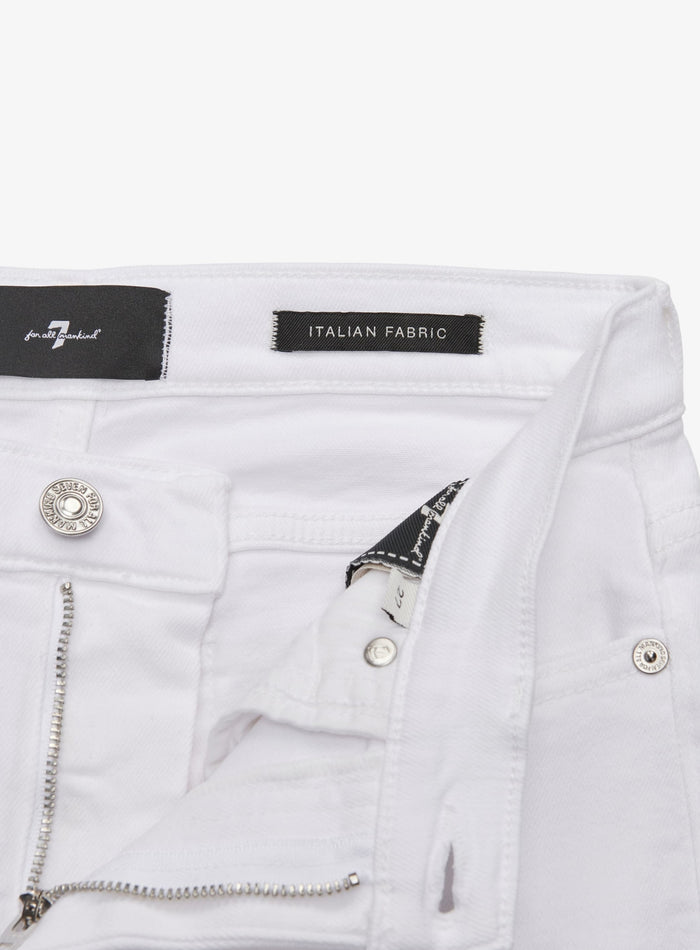 7 FOR ALL MANKIND WOMEN Raw Cut Cropped Dojo Soleil Jeans White - MAISONDEFASHION.COM