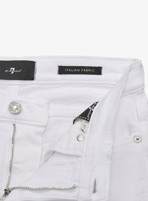 7 FOR ALL MANKIND WOMEN Raw Cut Cropped Dojo Soleil Jeans White - MAISONDEFASHION.COM