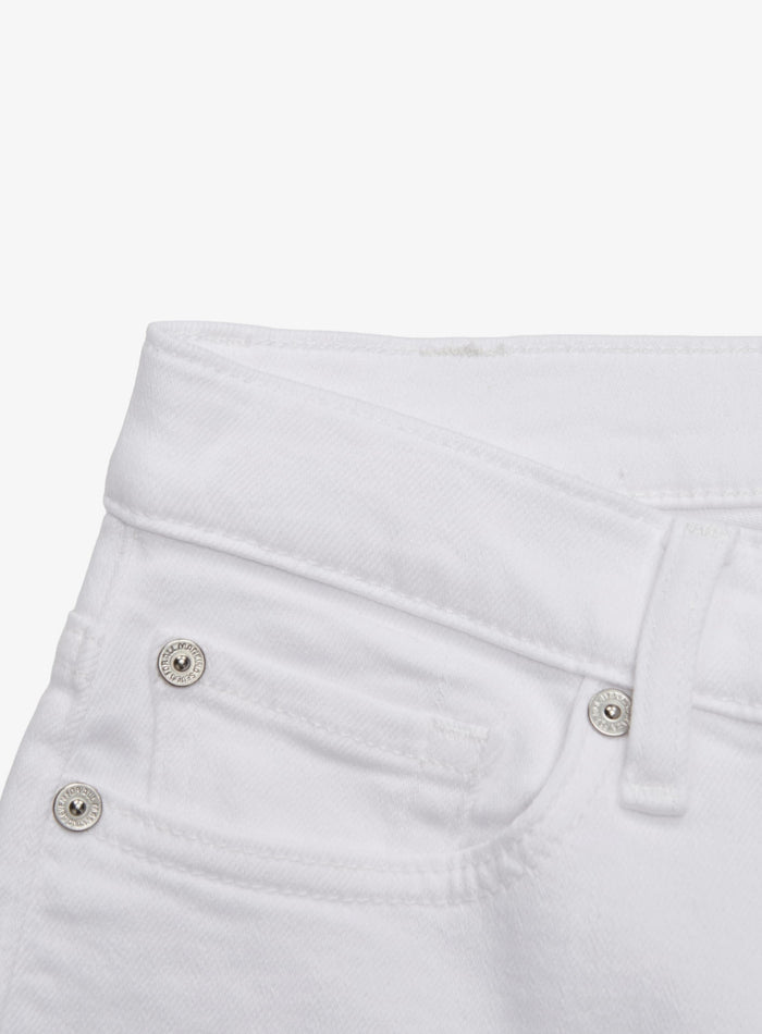 7 FOR ALL MANKIND WOMEN Raw Cut Cropped Dojo Soleil Jeans White - MAISONDEFASHION.COM