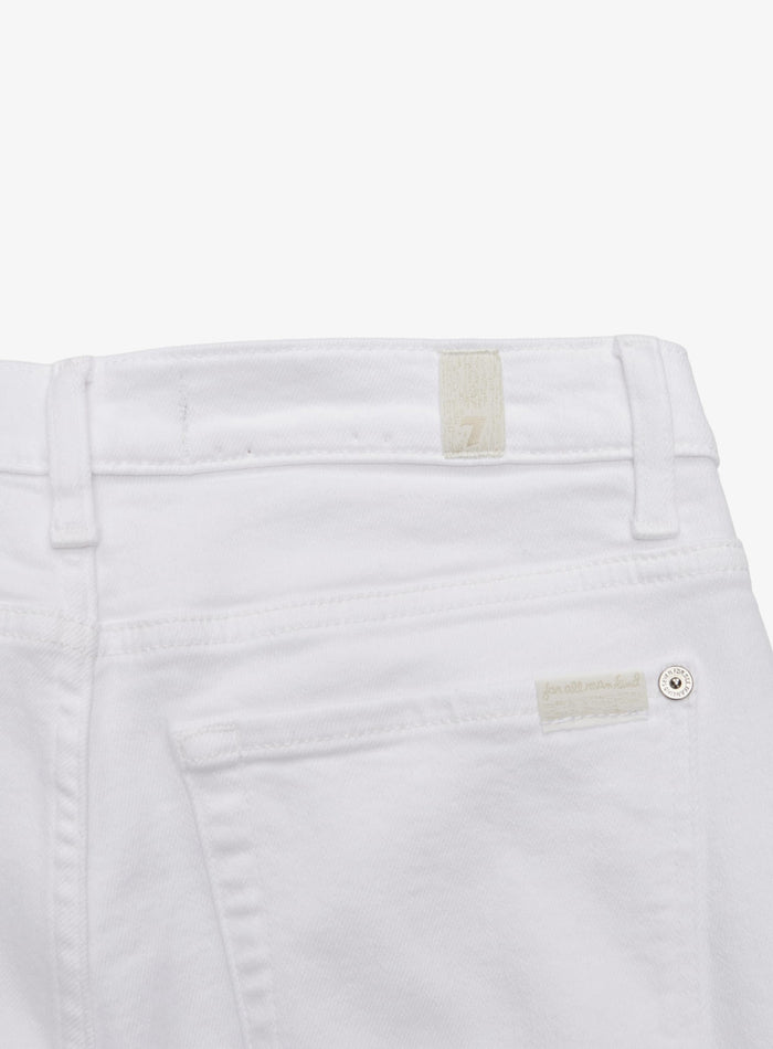 7 FOR ALL MANKIND WOMEN Raw Cut Cropped Dojo Soleil Jeans White - MAISONDEFASHION.COM