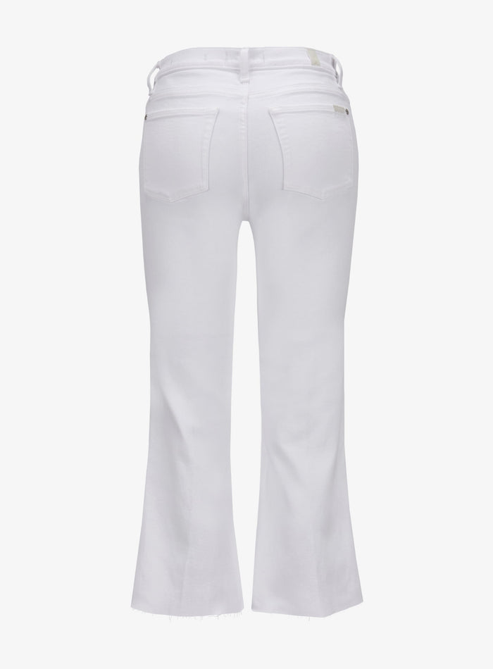 7 FOR ALL MANKIND WOMEN Raw Cut Cropped Dojo Soleil Jeans White - MAISONDEFASHION.COM