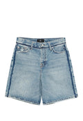 7 FOR ALL MANKIND WOMEN Stripe Denim Shorts Blue - MAISONDEFASHION.COM