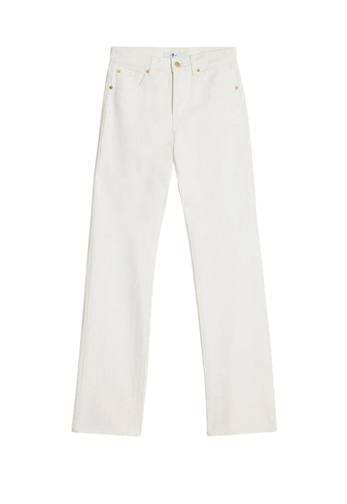 7 FOR ALL MANKIND WOMEN TESS High Rise Straight Jeans Milkyway White - MAISONDEFASHION.COM