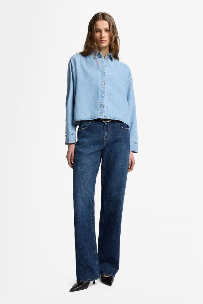 7 FOR ALL MANKIND WOMEN Tess Trousers Radar Jeans Dark Blue - MAISONDEFASHION.COM