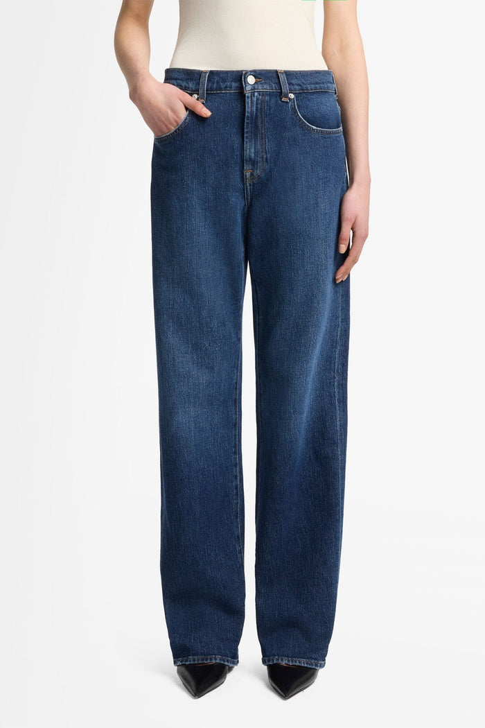 7 FOR ALL MANKIND WOMEN Tess Trousers Radar Jeans Dark Blue - MAISONDEFASHION.COM