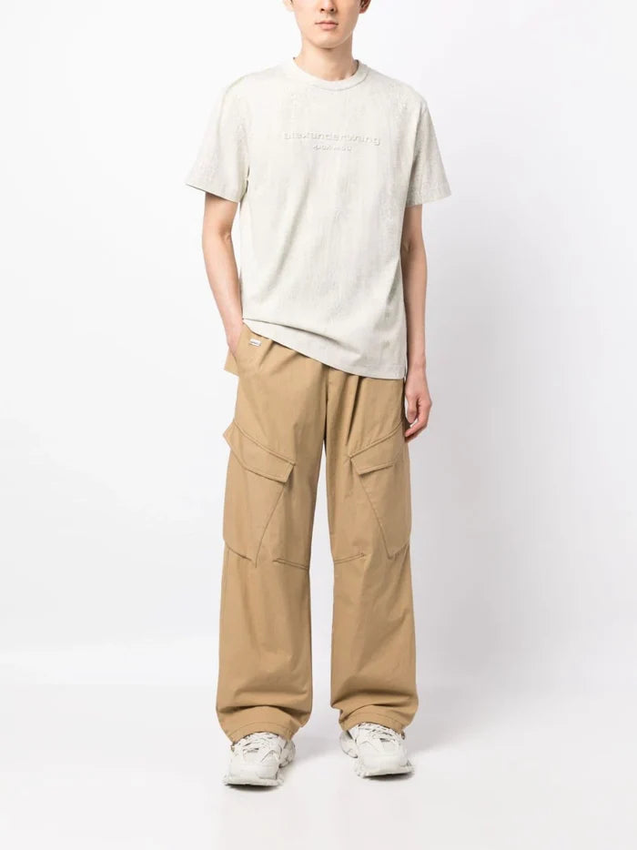 ALEXANDER WANG UNISEX Plaster Dyed Short Sleeve T-Shirt Ice Grey - MAISONDEFASHION.COM
