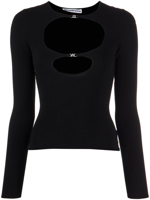 ALEXANDER WANG WOMEN Cut Out Detail Top Black - MAISONDEFASHION.COM