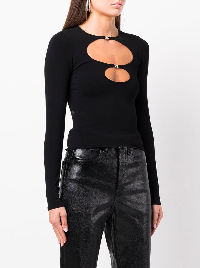 ALEXANDER WANG WOMEN Cut Out Detail Top Black - MAISONDEFASHION.COM