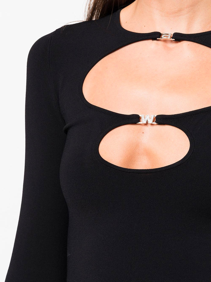 ALEXANDER WANG WOMEN Cut Out Detail Top Black - MAISONDEFASHION.COM