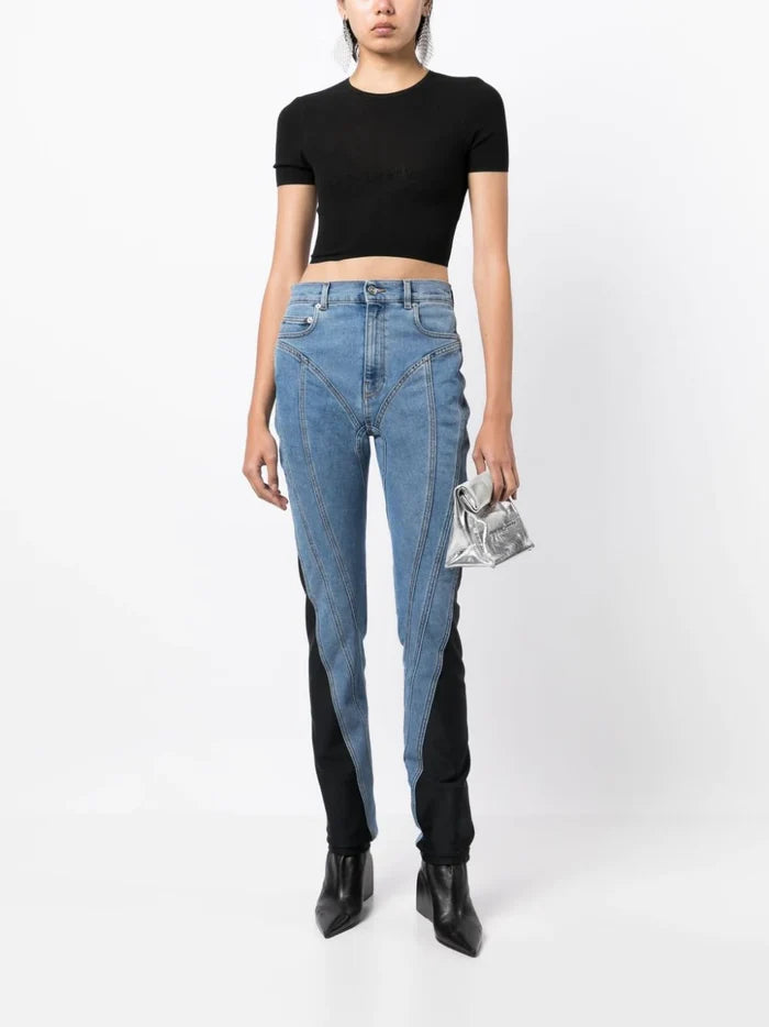 ALEXANDER WANG WOMEN Logo Mesh Crop Tee Black - MAISONDEFASHION.COM