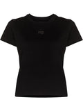 ALEXANDER WANG WOMEN Puff Logo Shrink T-shirt Black - MAISONDEFASHION.COM