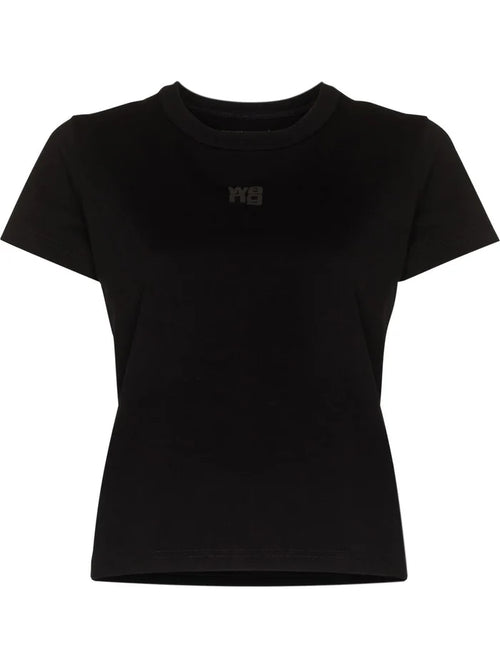 ALEXANDER WANG WOMEN Puff Logo Shrink T-shirt Black - MAISONDEFASHION.COM