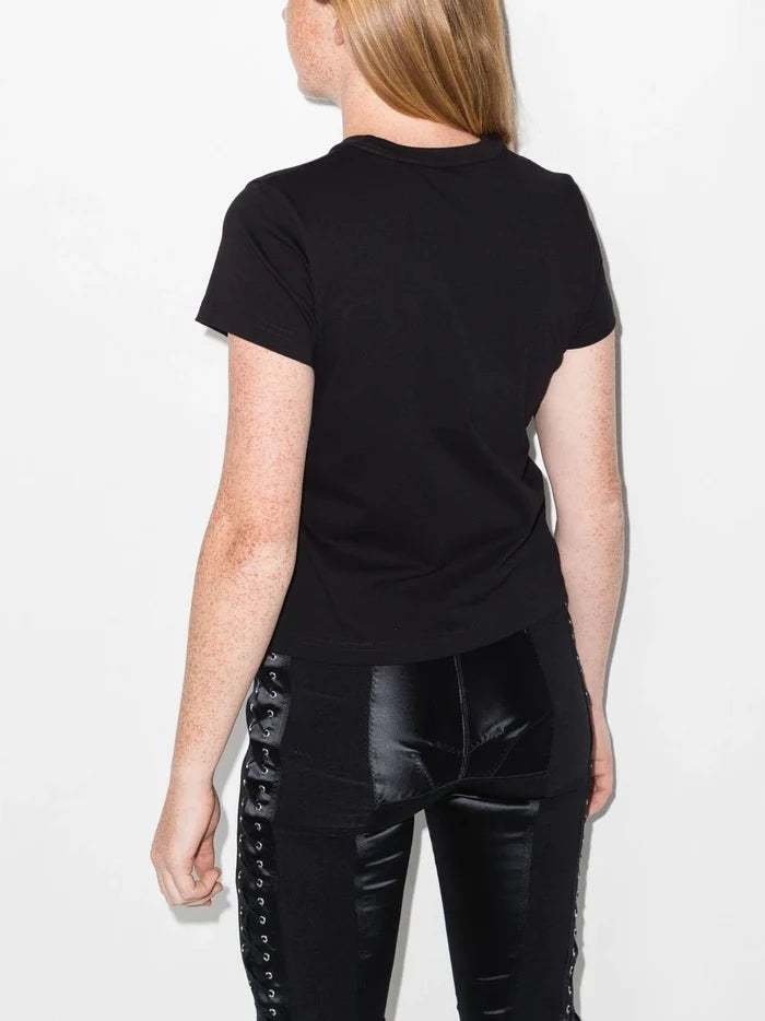 ALEXANDER WANG WOMEN Puff Logo Shrink T-shirt Black - MAISONDEFASHION.COM