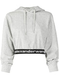 ALEXANDER WANG WOMEN Stretch Corduroy Hoodie Grey - MAISONDEFASHION.COM