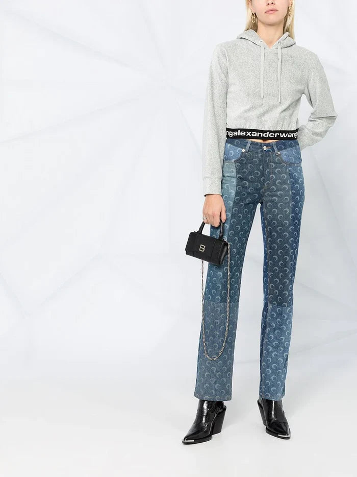 ALEXANDER WANG WOMEN Stretch Corduroy Hoodie Grey - MAISONDEFASHION.COM