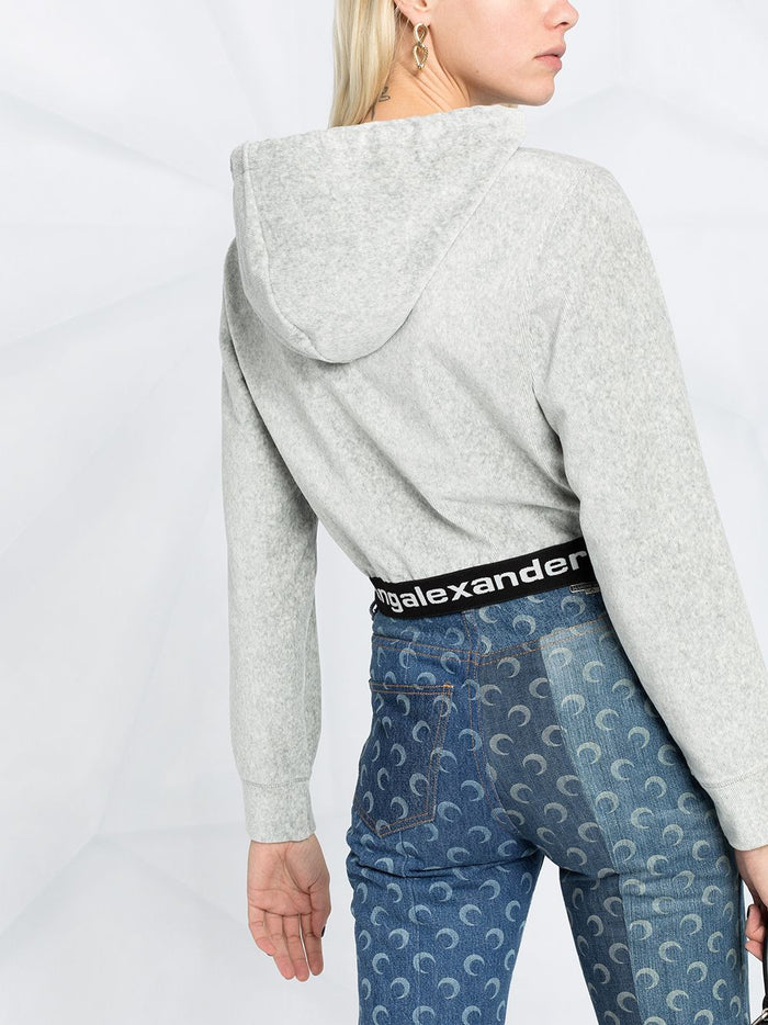 ALEXANDER WANG WOMEN Stretch Corduroy Hoodie Grey - MAISONDEFASHION.COM
