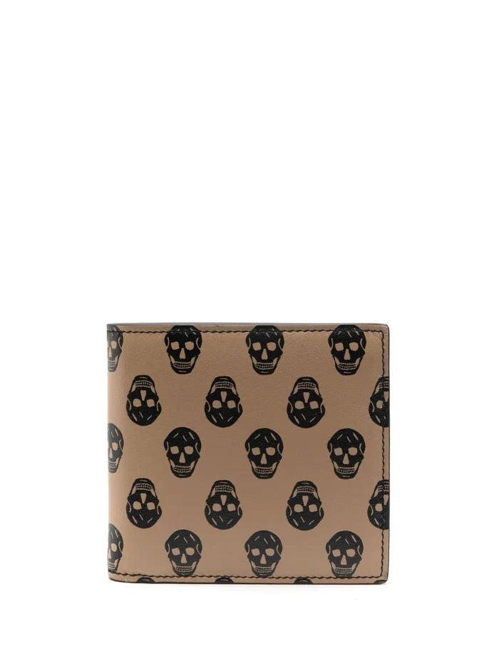 ALEXANDER MCQUEEN All Over Skull Wallet Beige - MAISONDEFASHION.COM