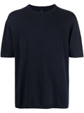 ALPHA TAURI MEN Herren Knitted T-Shirt Navy - MAISONDEFASHION.COM