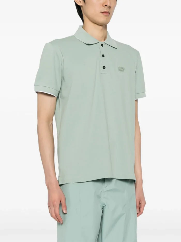 ALPHA TAURI MEN Junx Pique Polo Shirt Dusty Mint - MAISONDEFASHION.COM