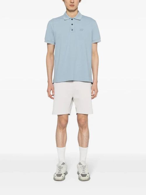 ALPHA TAURI MEN Junx Pique Polo Shirt Stone Blue - MAISONDEFASHION.COM